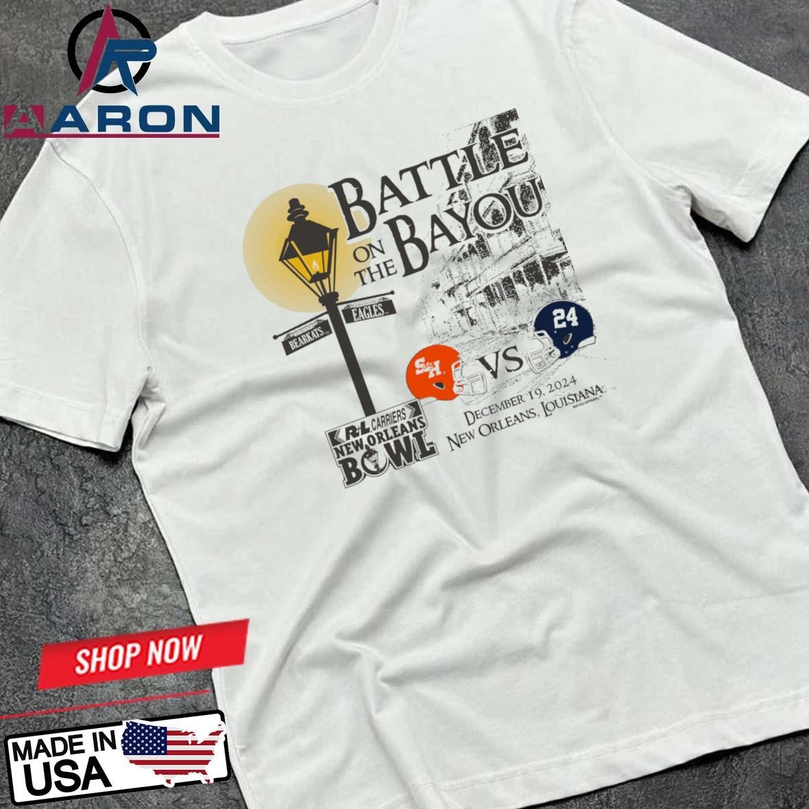 Georgia Southern Eagles Vs Sam Houston State Bearkats 2024 New Orleans Bowl Battle On The Bayou T-Shirts