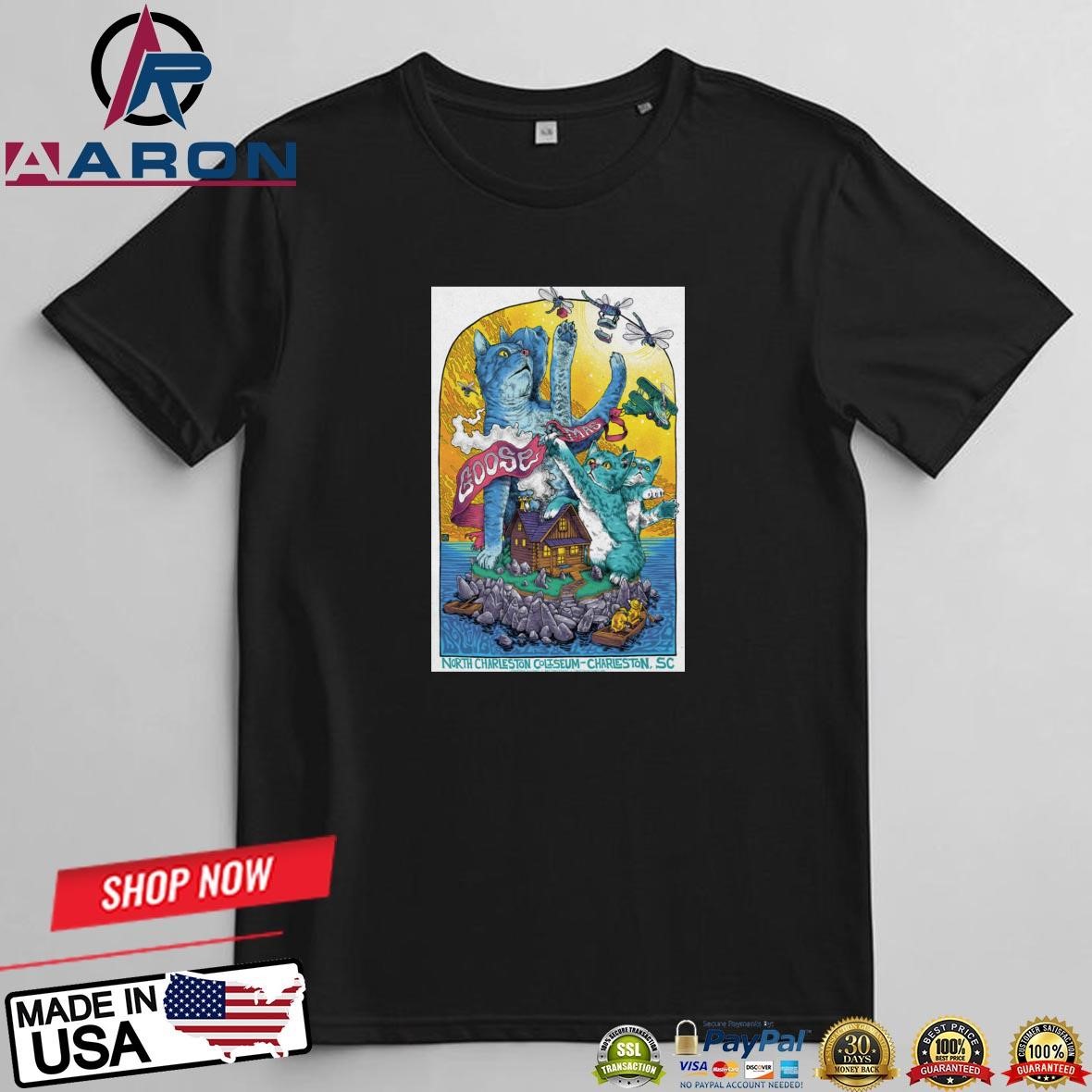 Goose North Charleston Coliseum Charleston, SC Dec 13-14 2024 Tour Poster T-Shirts