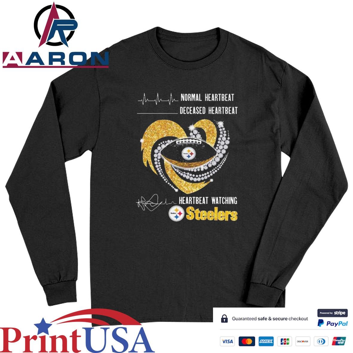 Heartbeat Watching Pittsburgh Steelers 2025 T-Shirts Long Sleeve