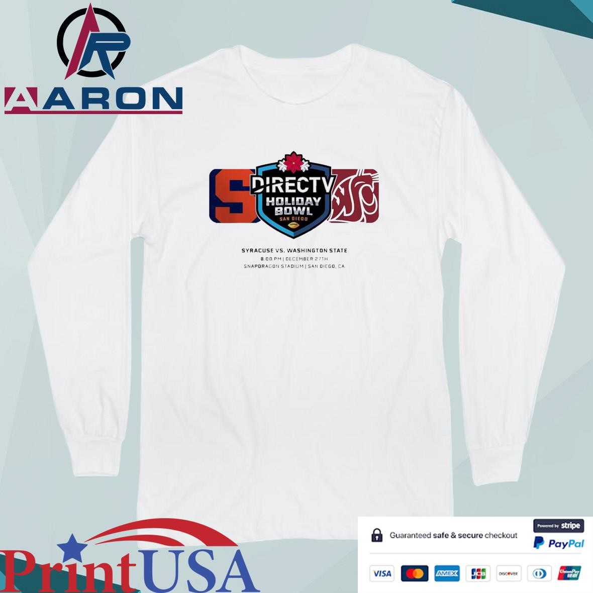 Holiday Bowl Syracuse Orange Vs Washington State Cougars Matchup At Snapdragon Stadium In San Diego CA On December 27th 2024 NCAA T-Shirts Long Sleeve