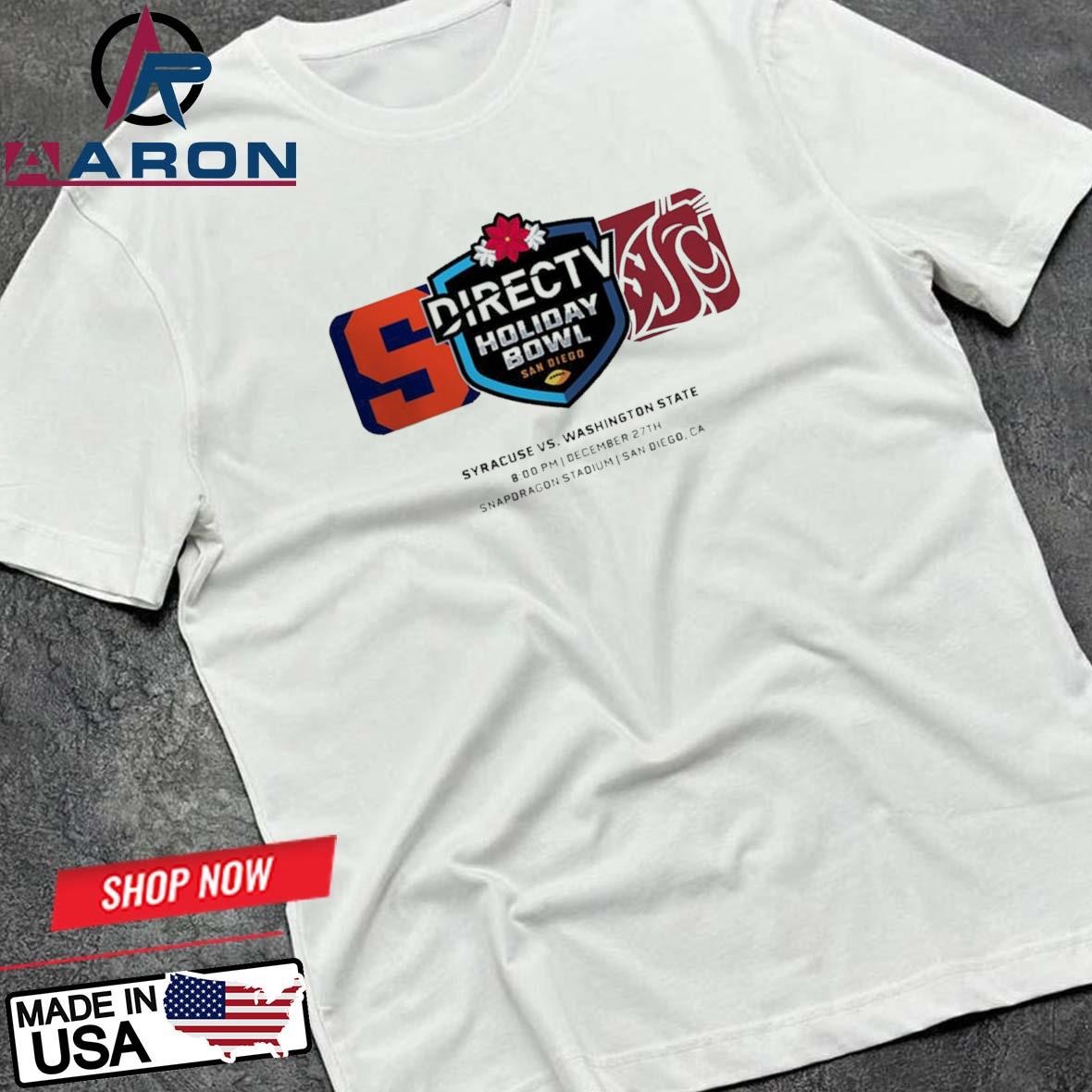 Holiday Bowl Syracuse Orange Vs Washington State Cougars Matchup At Snapdragon Stadium In San Diego CA On December 27th 2024 NCAA T-Shirts