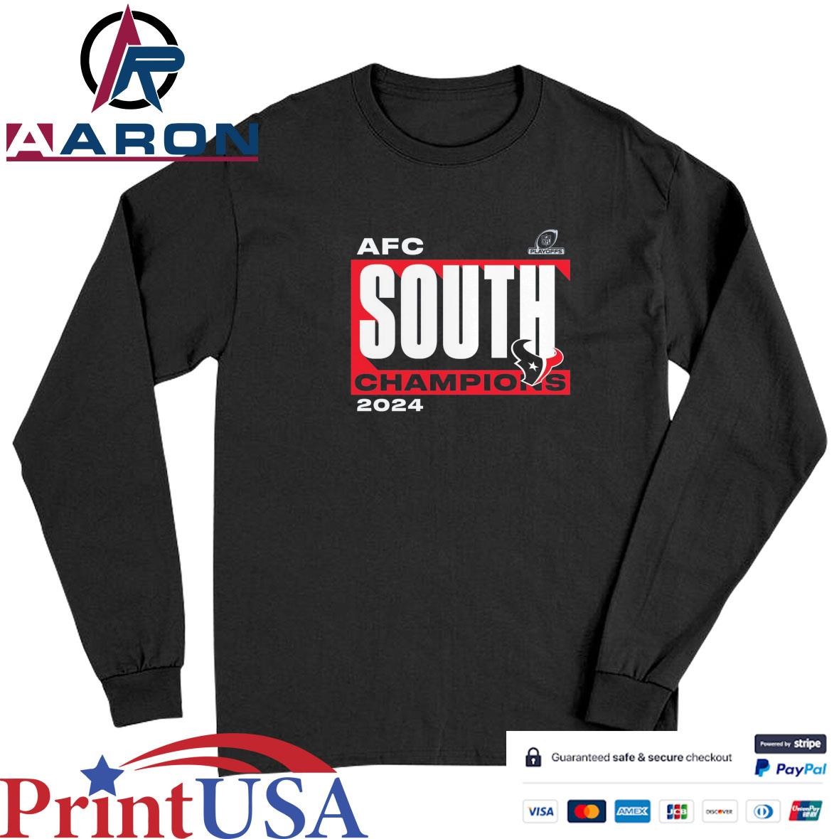 Houston Texans 2024 AFC South Division Champions Conquer T-Shirts Long Sleeve