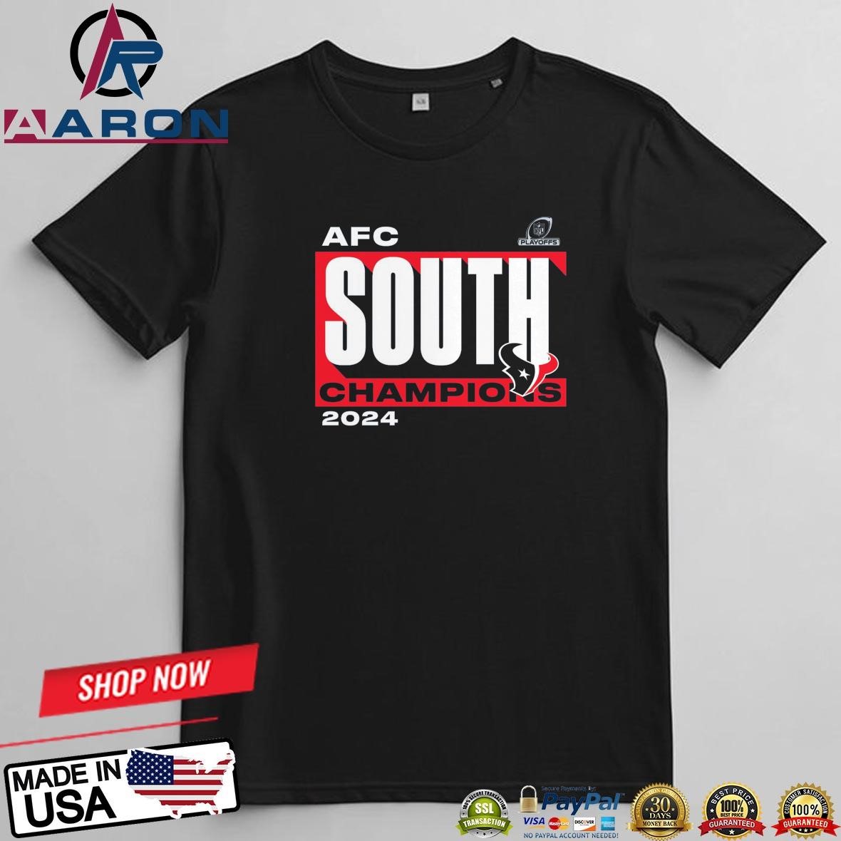 Houston Texans 2024 AFC South Division Champions Conquer T-Shirts