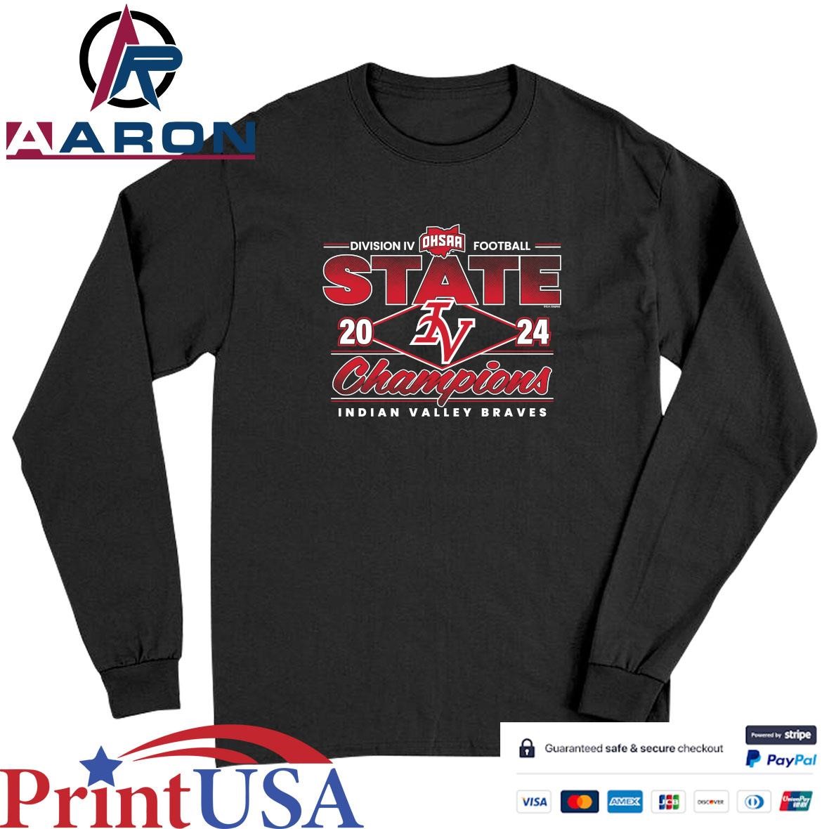 Indian Valley Braves 2024 OHSAA Football Division IV State Champions T-Shirts Long Sleeve