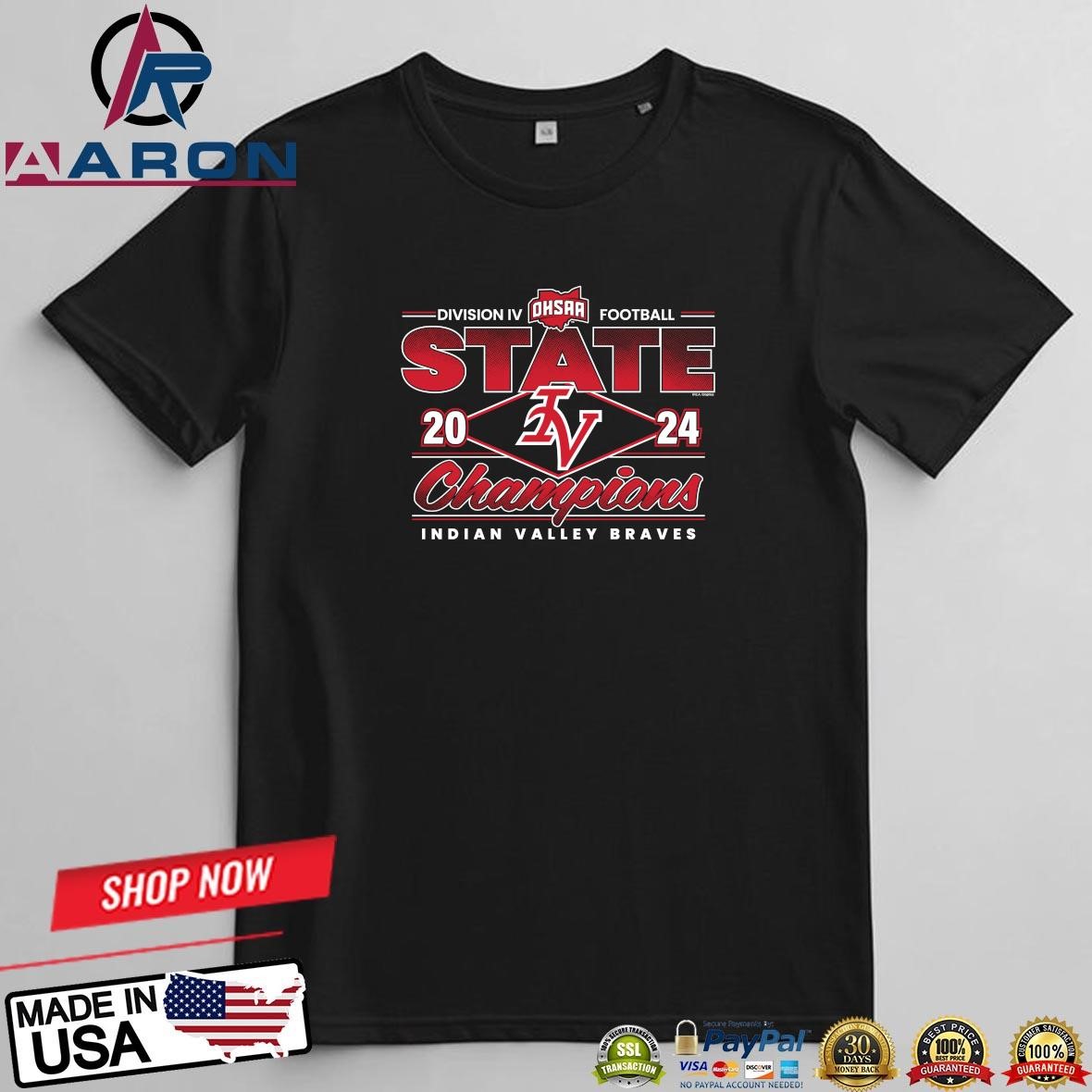 Indian Valley Braves 2024 OHSAA Football Division IV State Champions T-Shirts