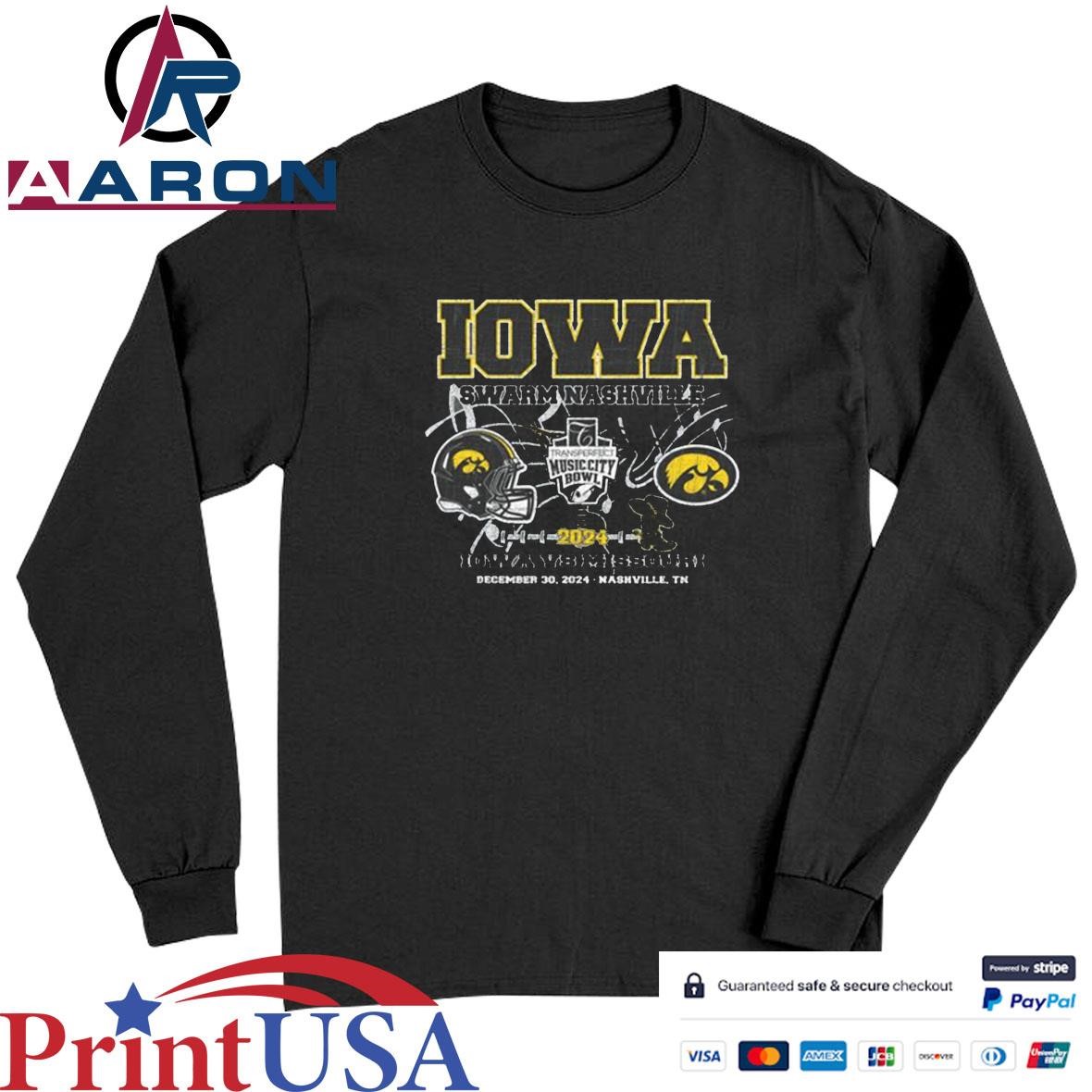 Iowa Hawkeyes Vs Missouri 2024 Swarm Nashville T-Shirts Long Sleeve