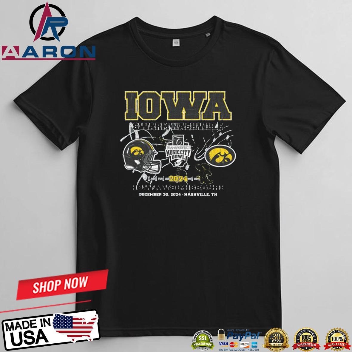 Iowa Hawkeyes Vs Missouri 2024 Swarm Nashville T-Shirts
