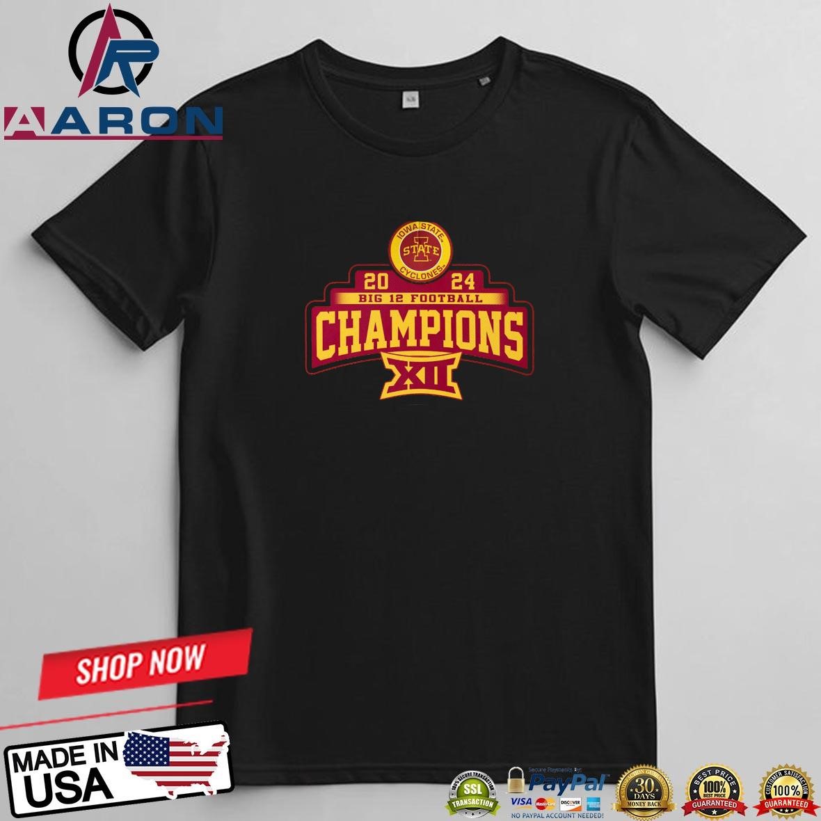 Iowa State Cyclones Big 12 Football Champions 2024 T-Shirts