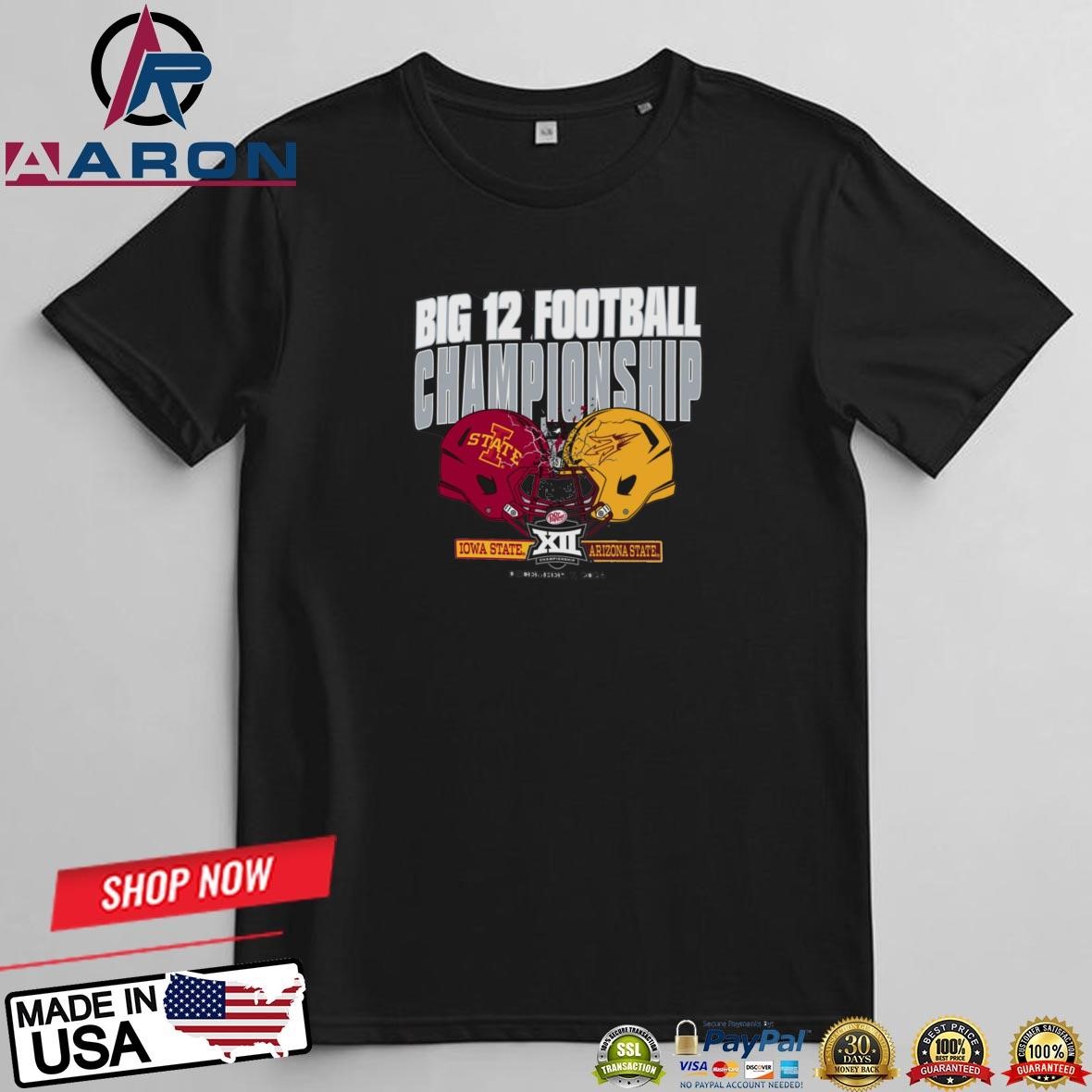Iowa State Cyclones Vs Arizona State Sun Devils Big 12 Football Championship December 7, 2024 T-Shirts