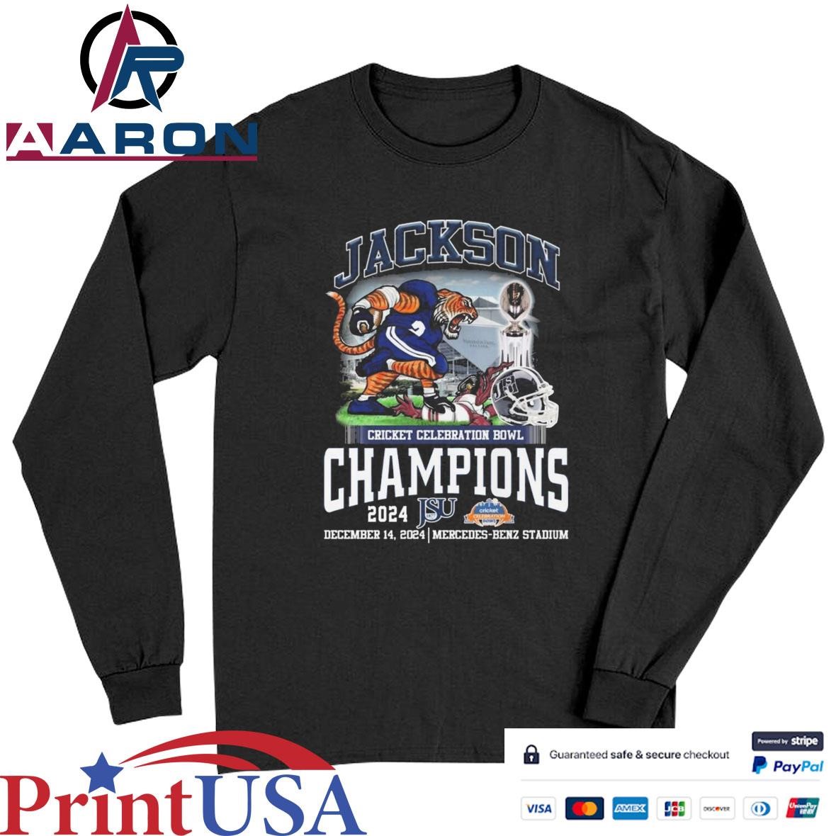 Jackson State Jaguars Cricket Celebration Bowl Champions 2024 T-Shirts Long Sleeve