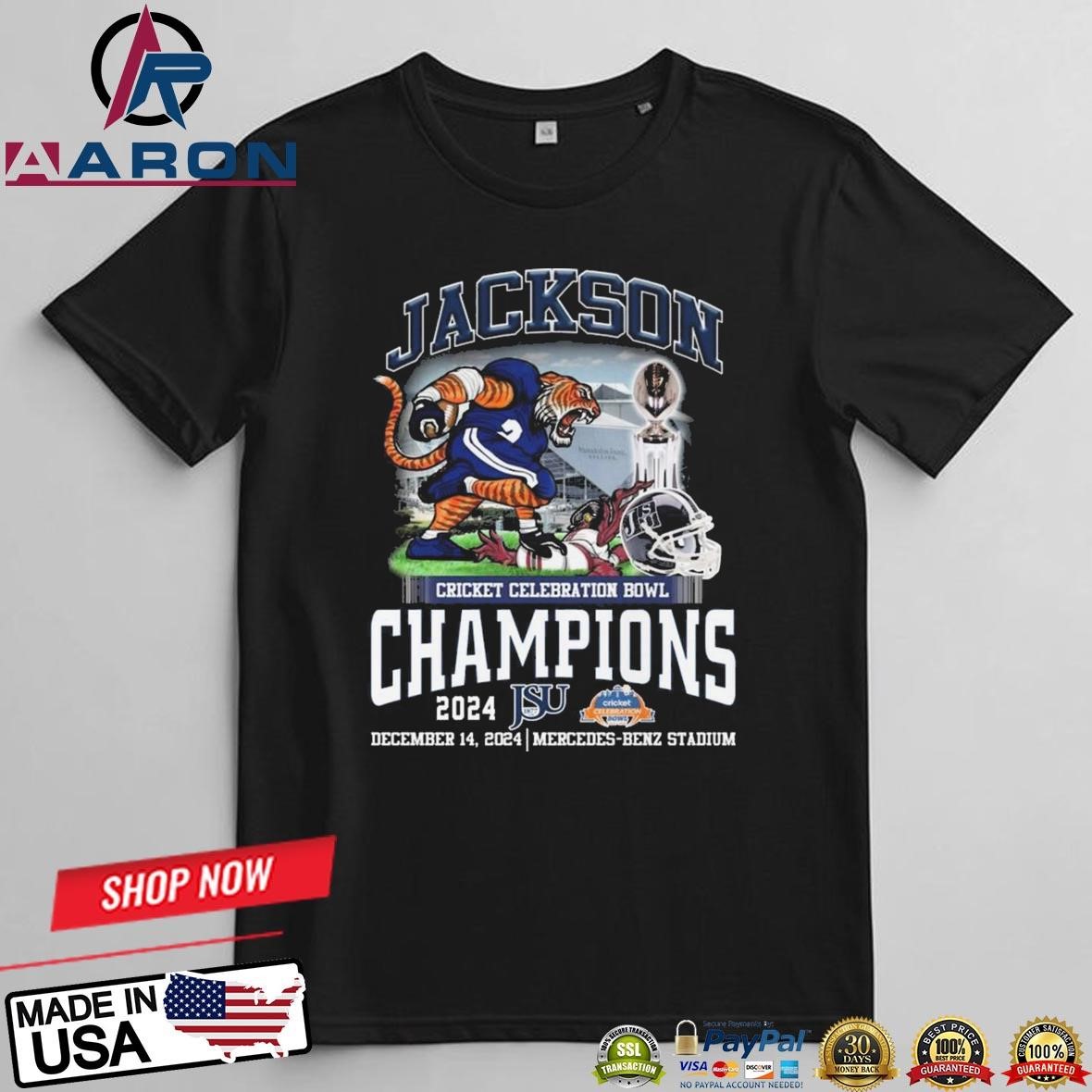 Jackson State Jaguars Cricket Celebration Bowl Champions 2024 T-Shirts