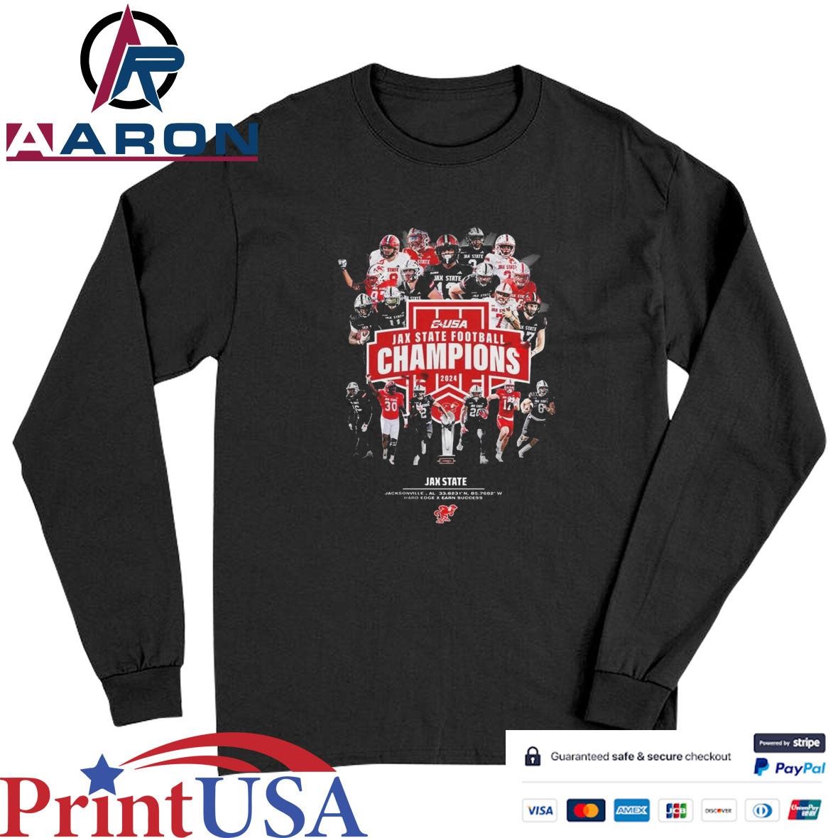 Jax State Football 2024 Conference USA Champions T-Shirts Long Sleeve