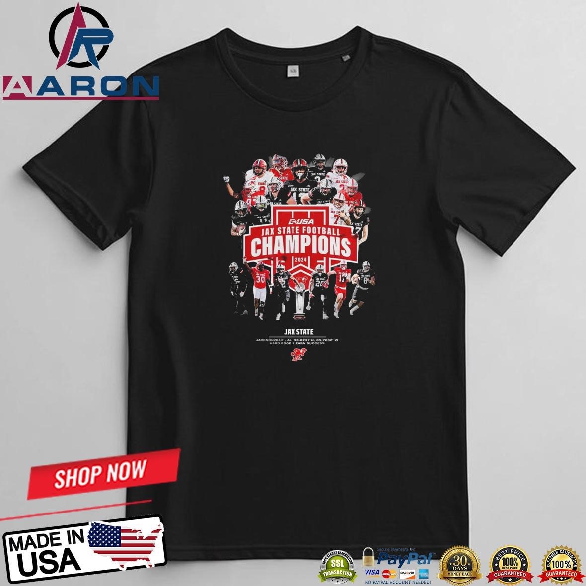 Jax State Football 2024 Conference USA Champions T-Shirts