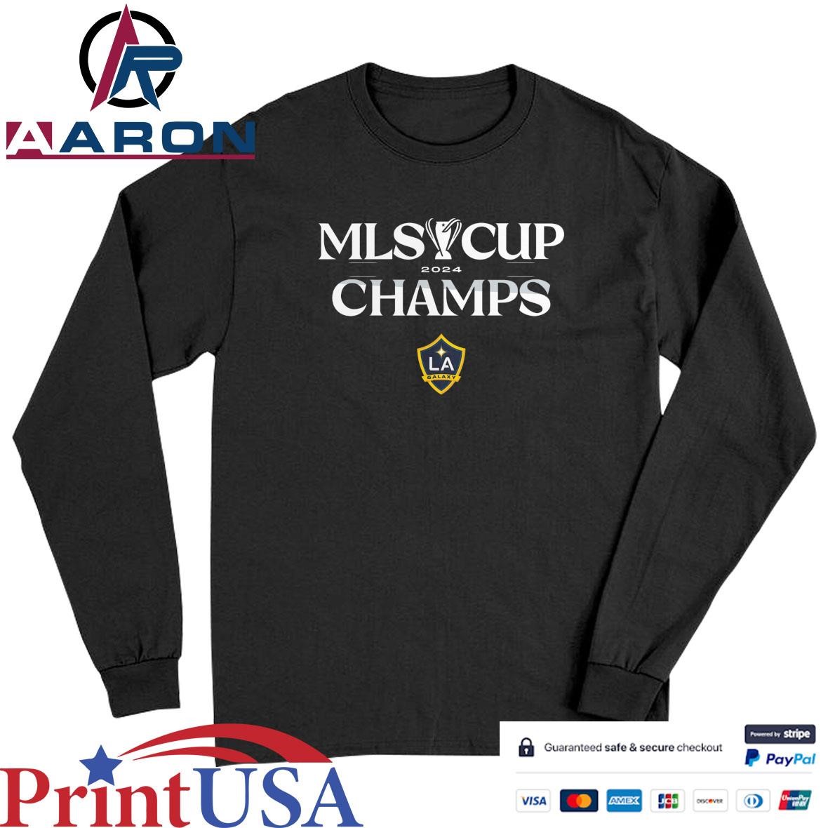 LA Galaxy 2024 MLS Cup Champions Standard Whistle T-Shirts Long Sleeve
