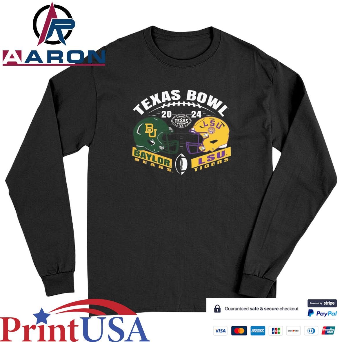 LSU Tigers Vs Baylor Bears 2024 Texas Bowl Head To Head T-Shirts Long Sleeve