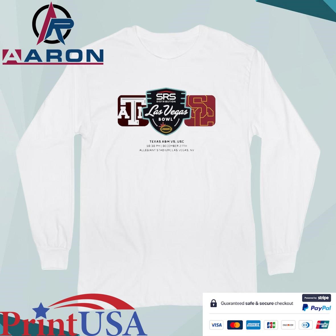 Las Vegas Bowl Texas AM Aggies Vs USC Trojans Matchup At Allegiant Stadium In Las Vegas NV On December 27th 2024 NCAA T-Shirts Long Sleeve