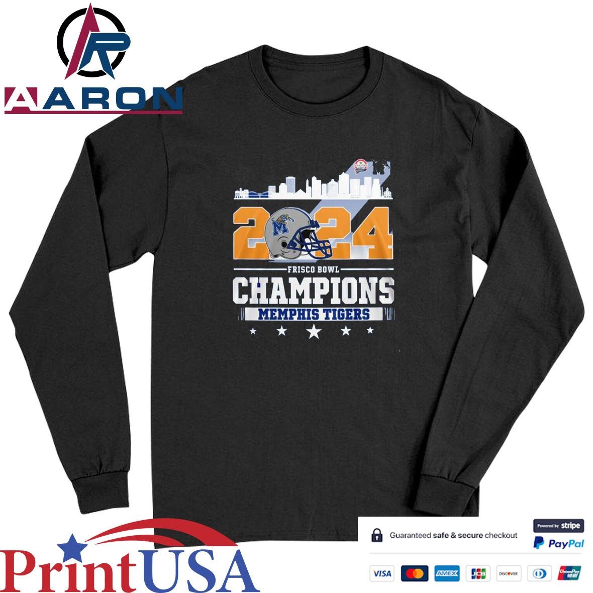 Memphis Tigers 2024 Frisco Bowl Champions Skyline T-Shirts Long Sleeve