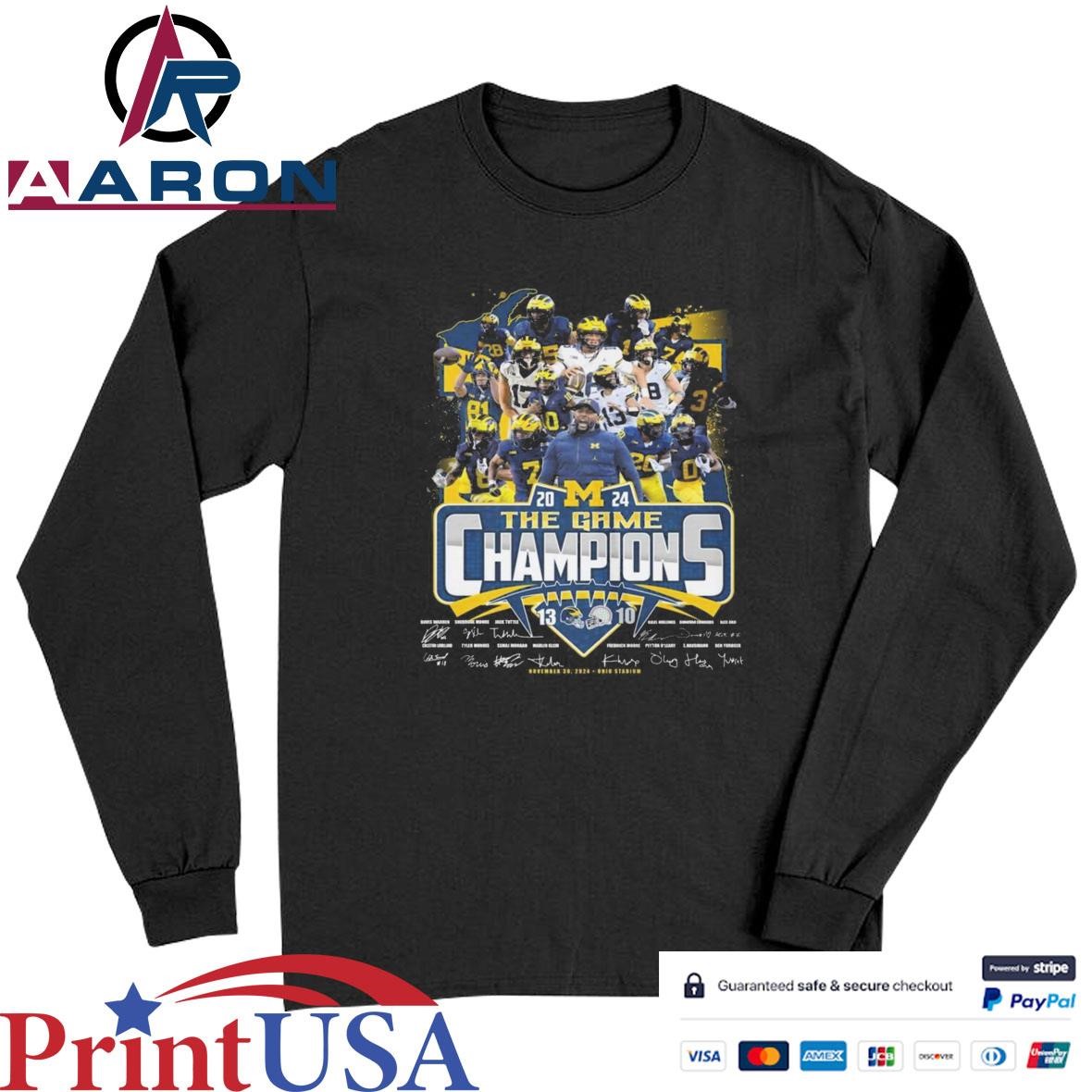 Michigan Wolverines 2024 The Game Champions Signatures T-Shirts Long Sleeve