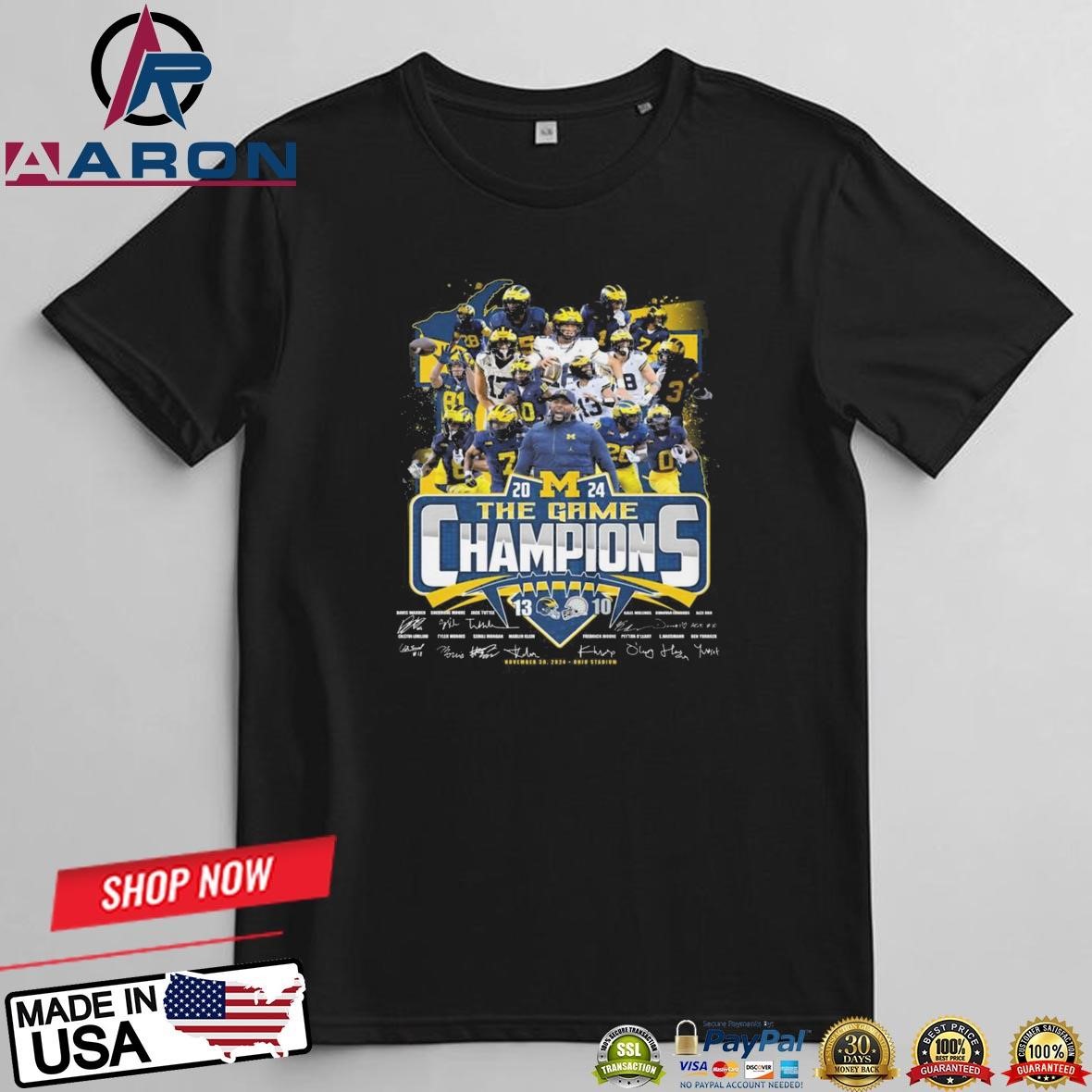 Michigan Wolverines 2024 The Game Champions Signatures T-Shirts