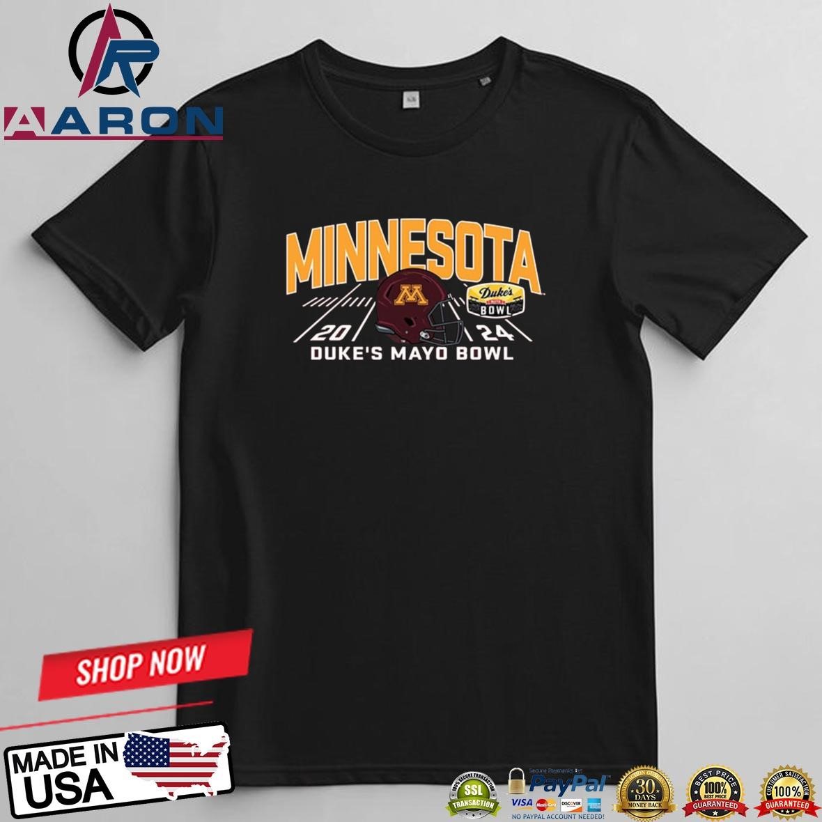 Minnesota Golden Gophers 2024 Duke's Mayo Bowl Bound Helmet T-Shirts