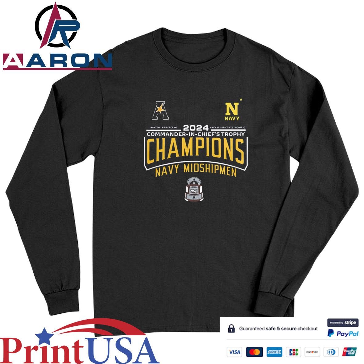 Navy Midshipmen C.I.C Trophy Celebrating Time 2024 T-Shirts Long Sleeve