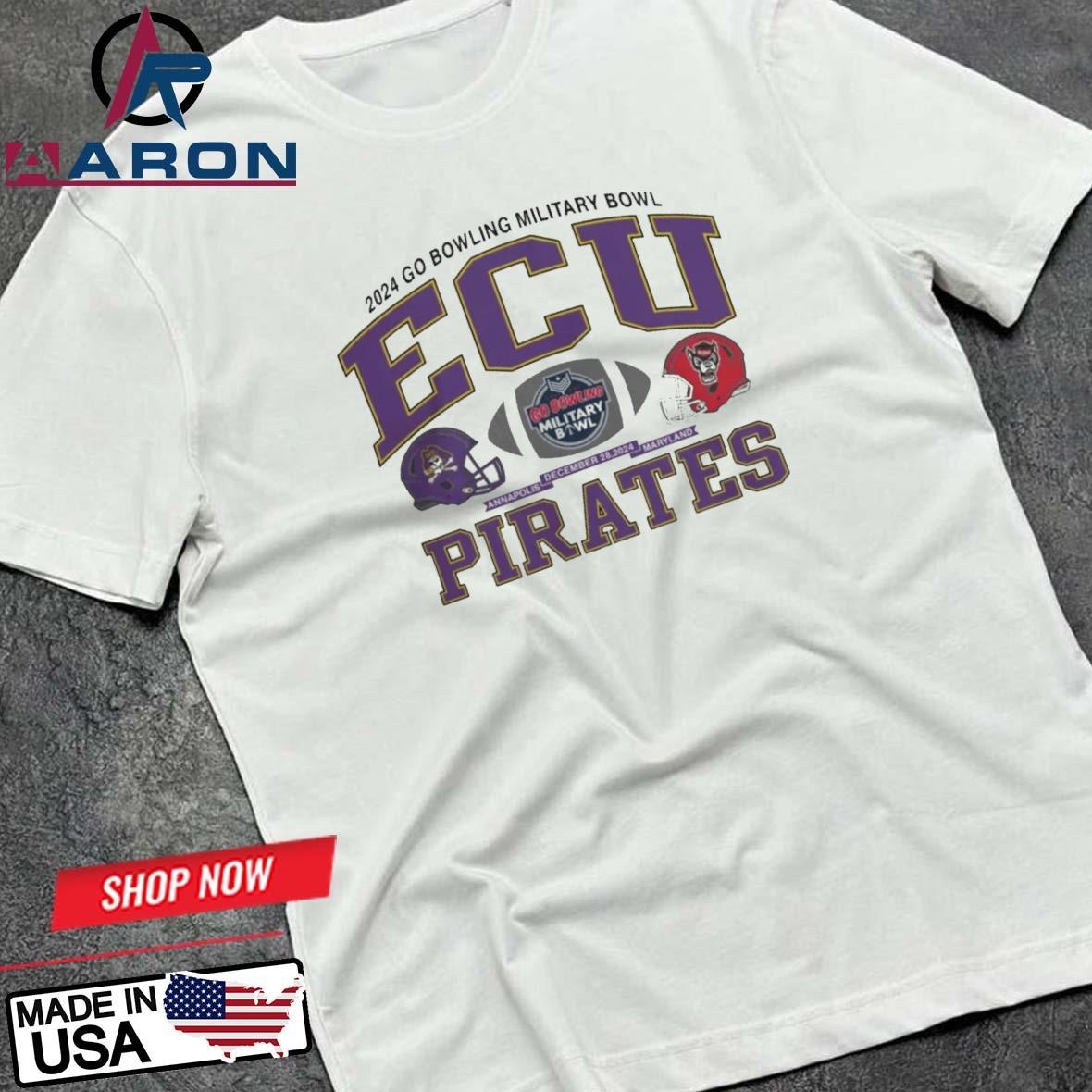 Official 2024 Go Bowling Military Bowl East Carolina Pirates vs NC State Wolfpack Dec 28 T-Shirts