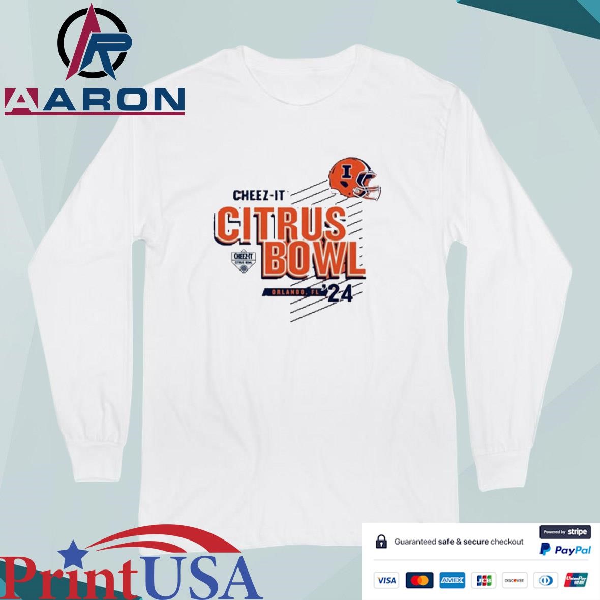 Official Cheez-It Citrus Bowl 2024 Illinois Fighting Illini Football T-Shirts Long Sleeve