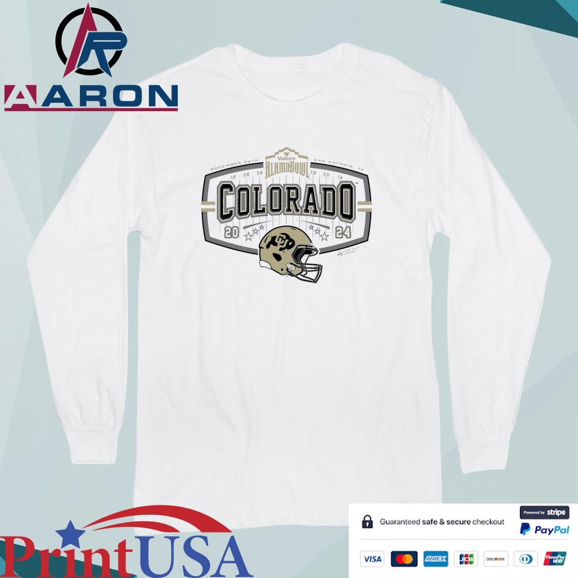 Official Colorado Buffaloes 2024 Valero Alamo Bowl San Antonio, Tx Helmet T-Shirts Long Sleeve