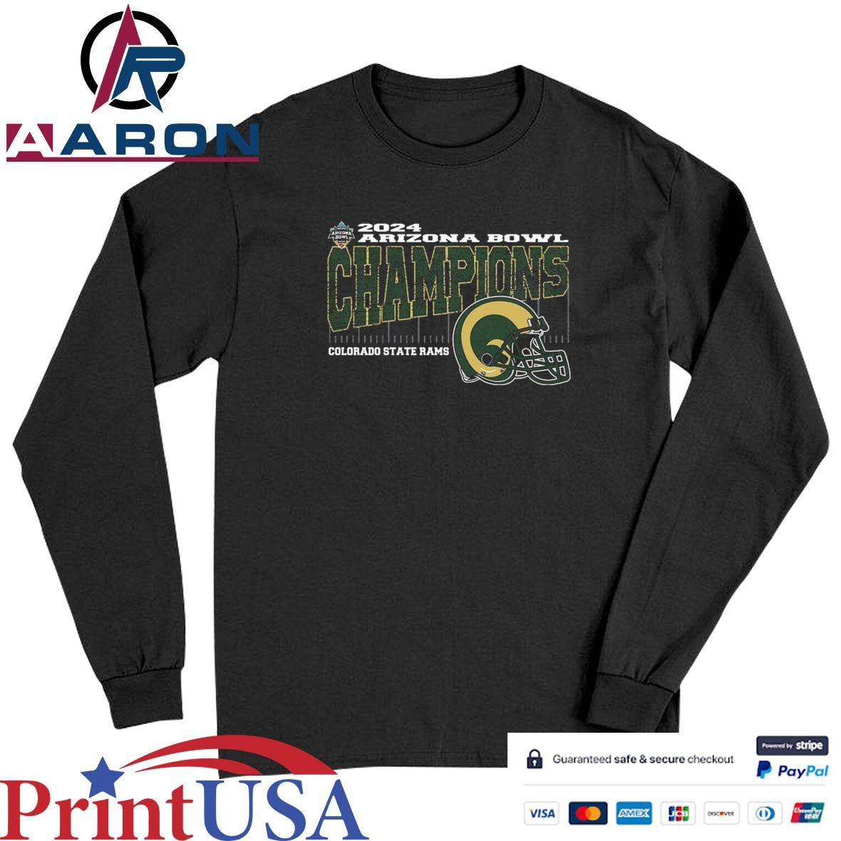 Official Colorado State Rams 2024 Snoop Dogg Arizona Bowl Champions Vintage Style Helmet T-Shirts Long Sleeve