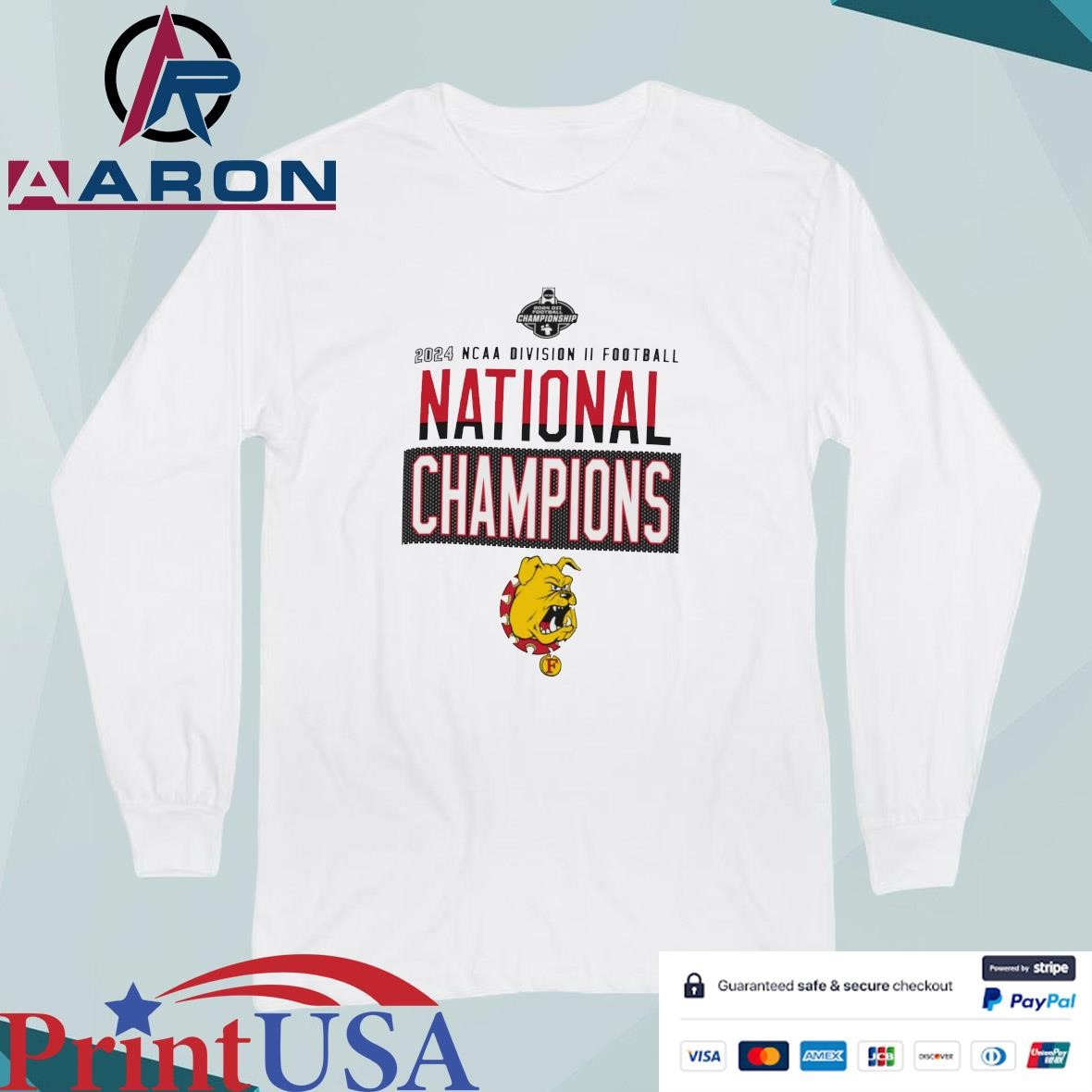 Official Ferris State Bulldogs 2024 NCAA Division II Football National Champions T-Shirts Long Sleeve