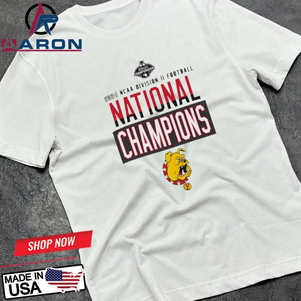 Official Ferris State Bulldogs 2024 NCAA Division II Football National Champions T-Shirts