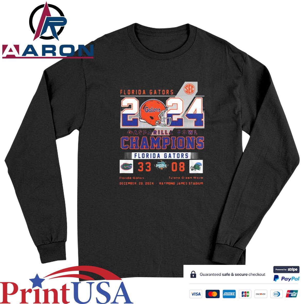 Official Florida Gators Football NCAA Limited Champions Gasparilla Bowl 2024 For Fans T-Shirts Long Sleeve