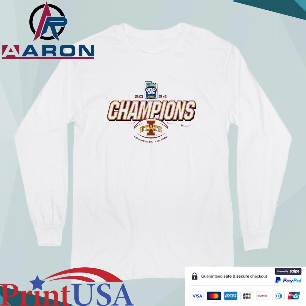 Official Iowa State Cyclones 2024 POP-TARTS Bowl Iowa State CHAMPS T-Shirts Long Sleeve