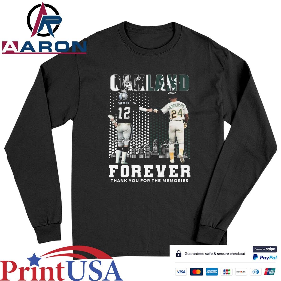 Official Oakland Legends Forever Stabler And Henderson Signatures T-Shirts Long Sleeve