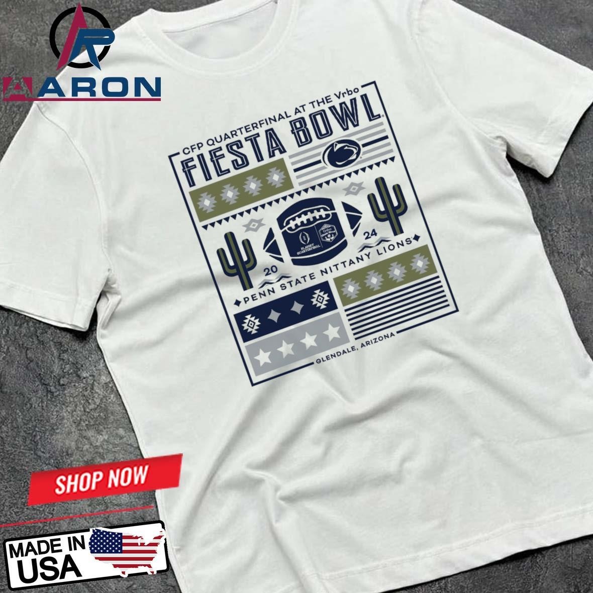 Official Penn State Nittany Lions 2024 CFP Vrbo Fiesta Bowl Penn State Block Party T-Shirts