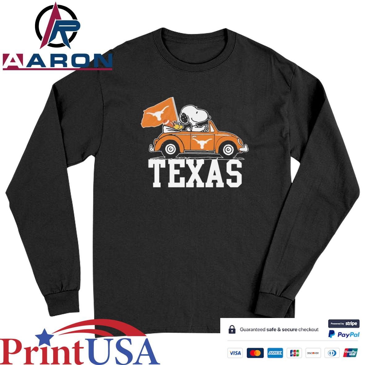 Official Texas Longhorns Snoopy Driving To New Season 2025 Station T-Shirts Long Sleeve