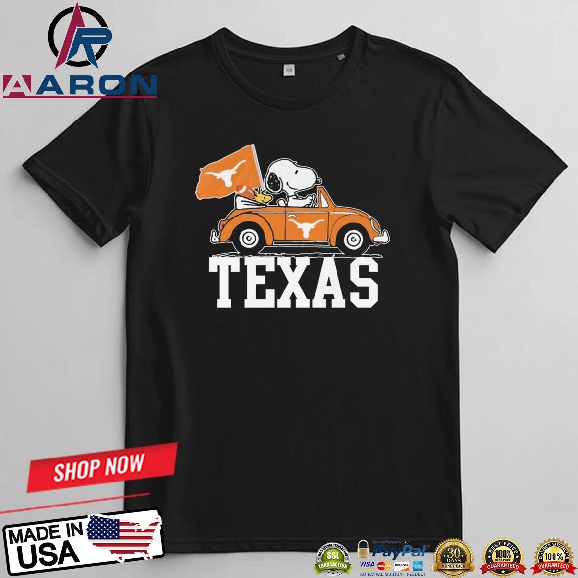 Official Texas Longhorns Snoopy Driving To New Season 2025 Station T-Shirts