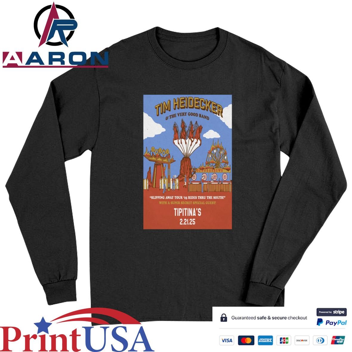 Official Tim Heidecker At Tipitina's Uptown In New Orleans LA On Feb 21 2025 Tour Poster T-Shirts Long Sleeve