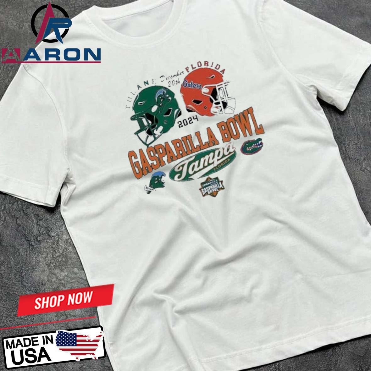 Official Tulane Green Wave Vs Florida Gators Football Gasparilla Bowl Champions 2024 T-Shirts