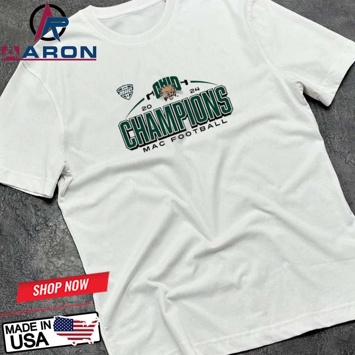 Ohio Bobcats Mid-American Conference 2024 Football Champions T-Shirts