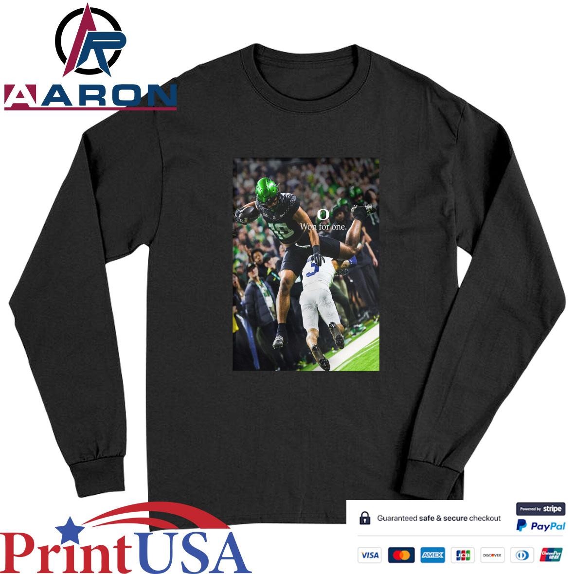 Oregon Ducks Football Moments Spectacular Score With Won for One Message 2024 NFL Playoffs T-Shirts Long Sleeve