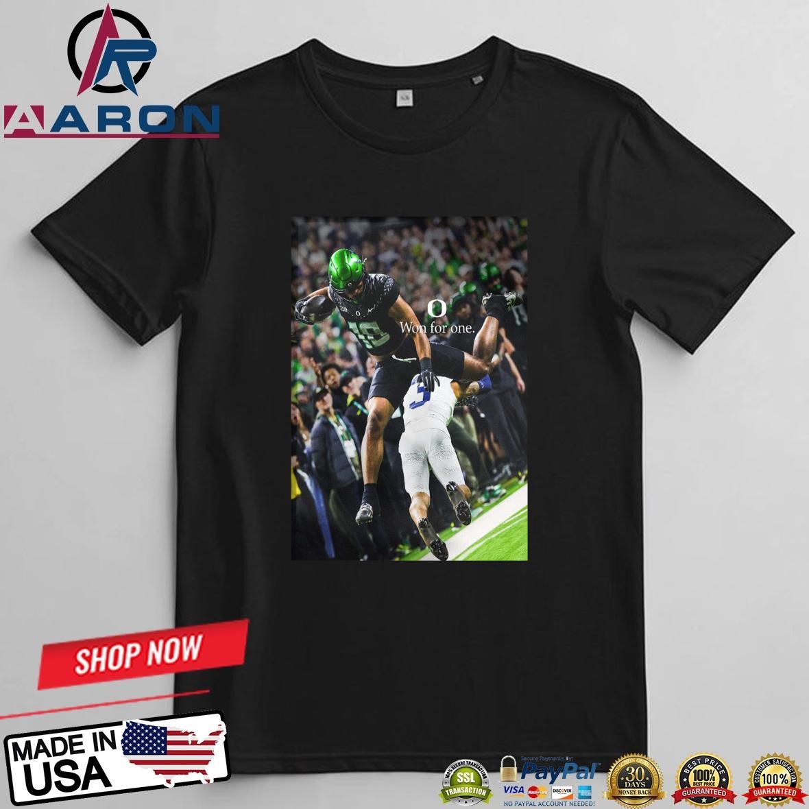 Oregon Ducks Football Moments Spectacular Score With Won for One Message 2024 NFL Playoffs T-Shirts