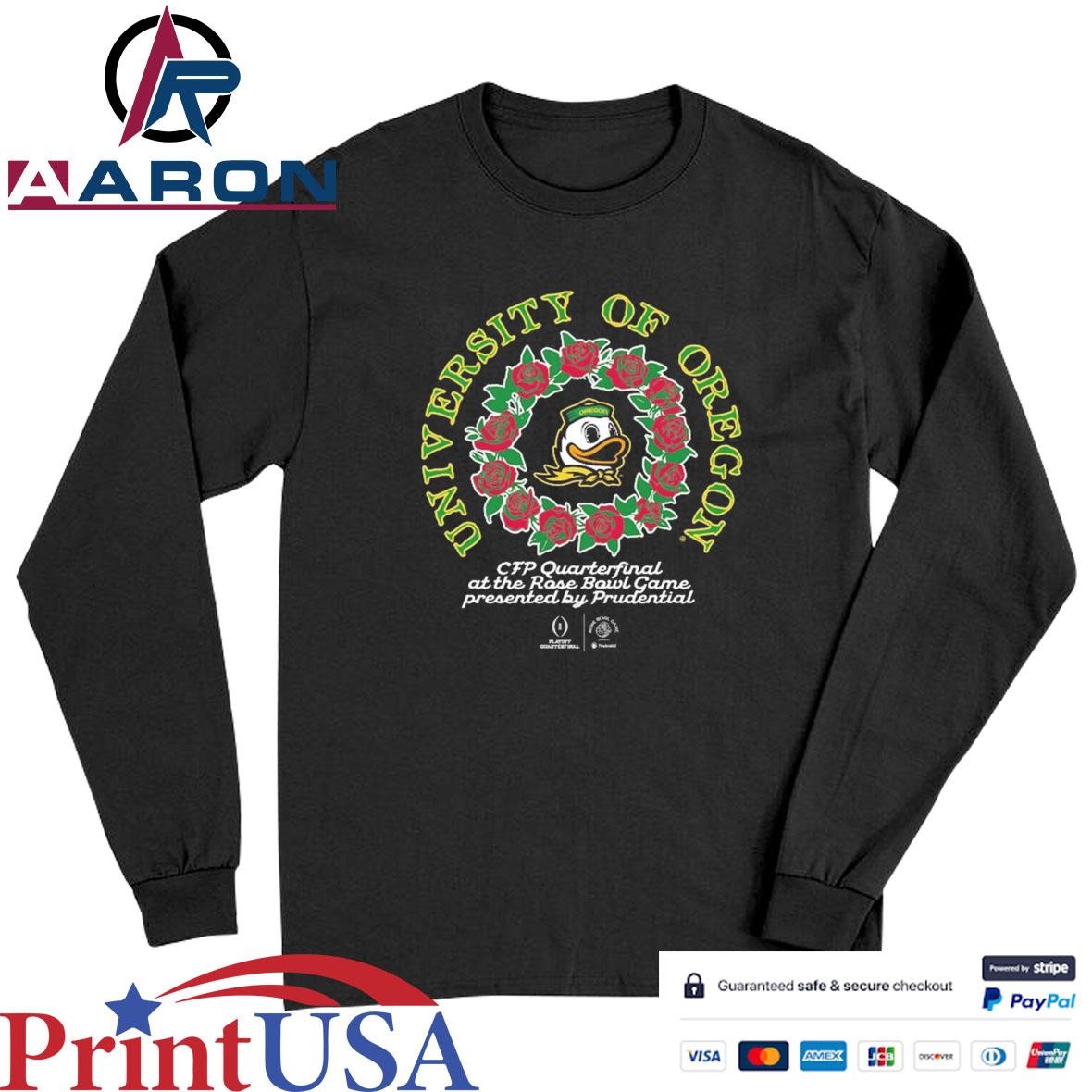 Oregon Ducks Football Playoff 2025 CFP Quarterfinal At The Rose Bowl Game T-Shirts Long Sleeve