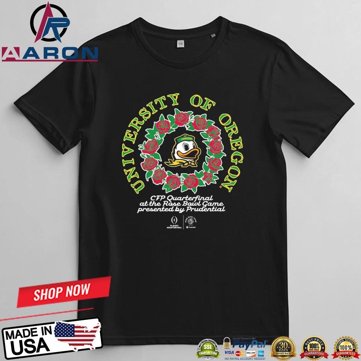 Oregon Ducks Football Playoff 2025 CFP Quarterfinal At The Rose Bowl Game T-Shirts