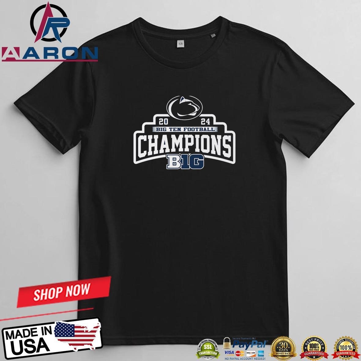 Penn State Nittany Lions Big 10 Football Champions 2024 T-Shirts