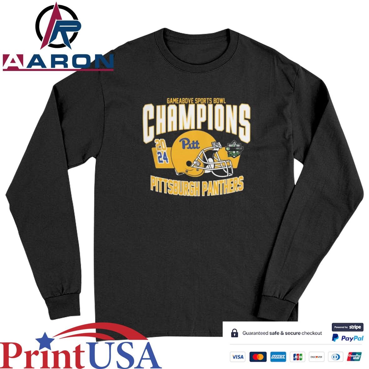 Pittsburgh Panthers Football 2024 Gameabove Sports Bowl Champions Helmet T-Shirts Long Sleeve