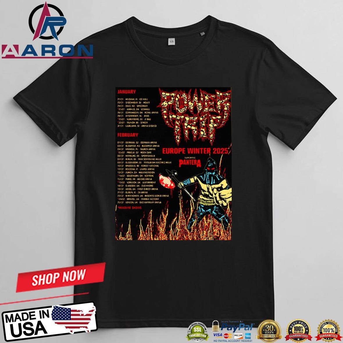 Power Trip Europe Winter 2025 Tour Dates With Pantera T-Shirts