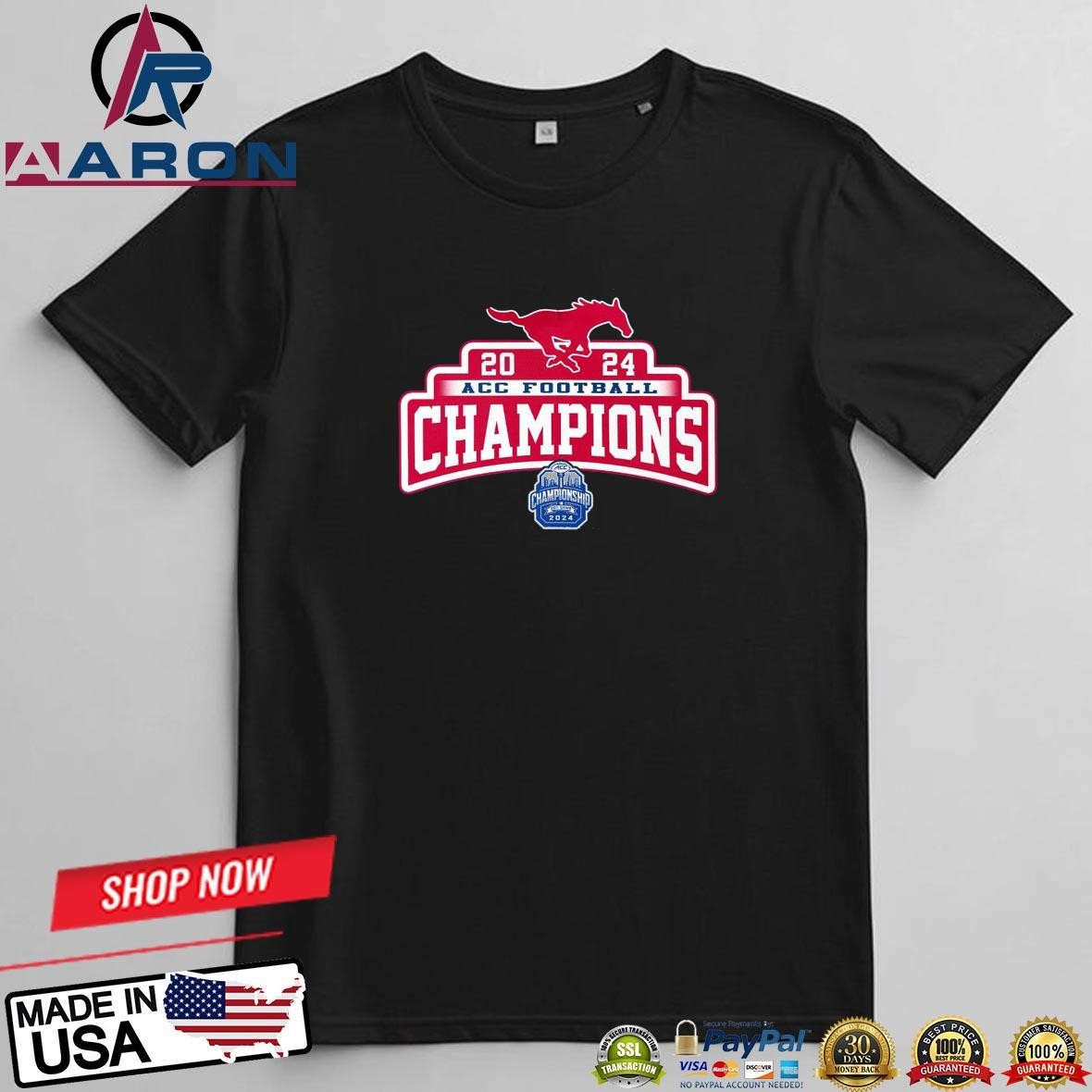 SMU Mustangs Team ACC Football Champions 2024 T-Shirts