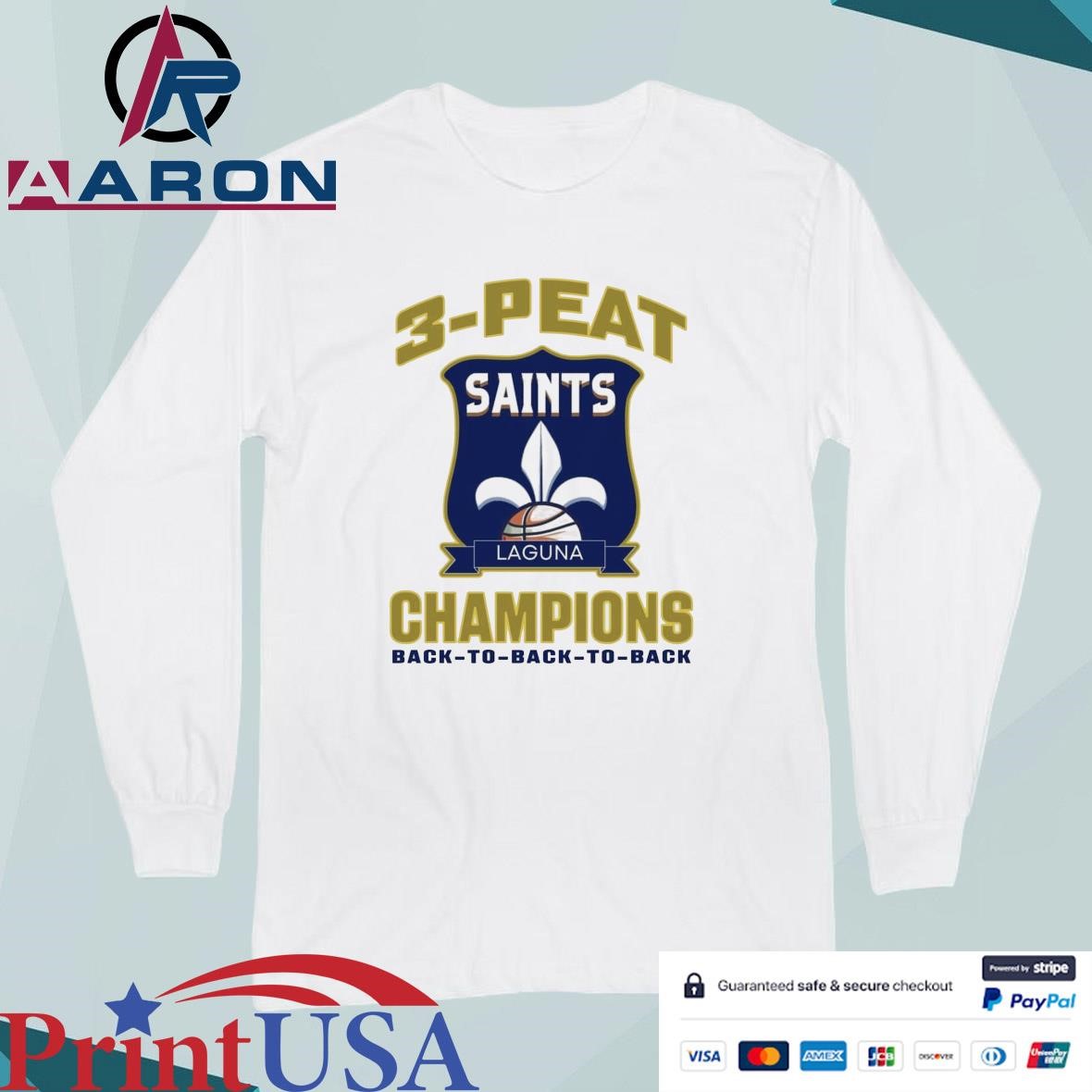 Saints 3-Peat Champions Back To Back To Back T-Shirts Long Sleeve