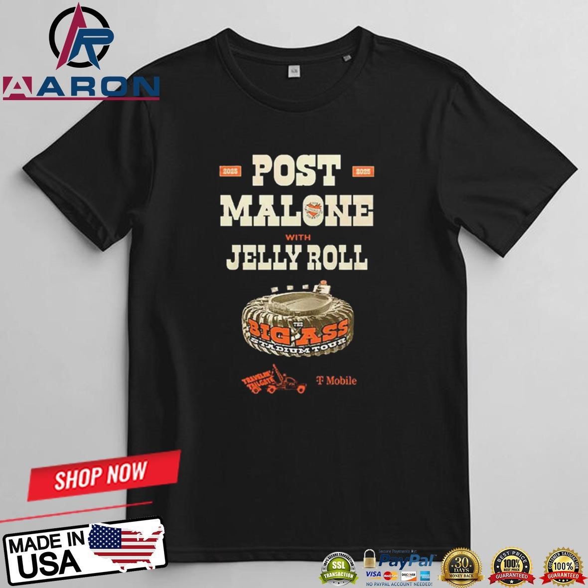 San Francisco Giants x Post Malone Big Ass Stadium Tour 2025 T-Shirts